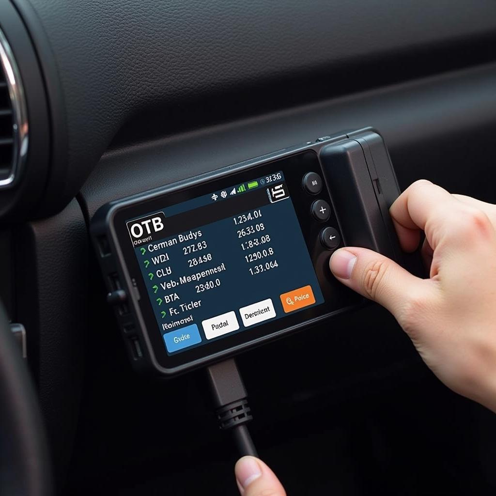 Car Diagnostic Tool Connected to a Car