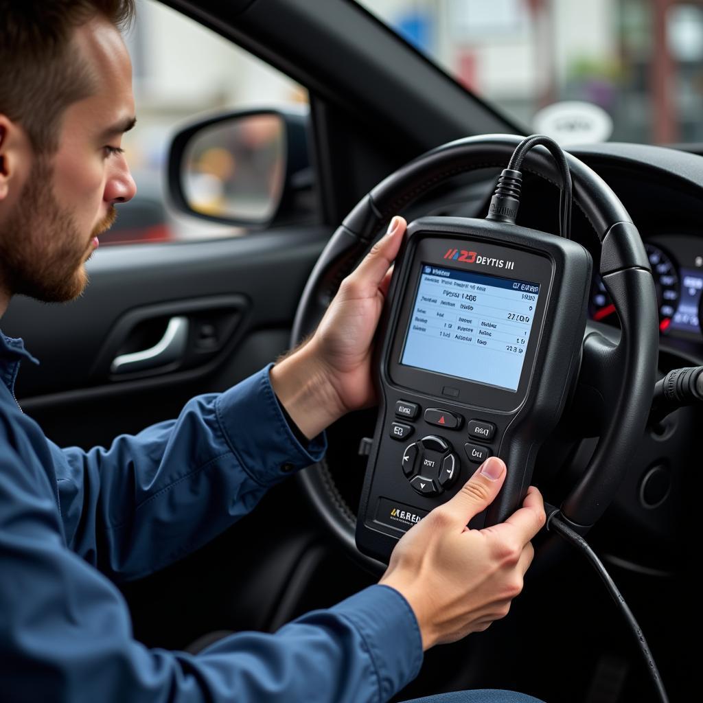 Car Diagnostic Tool Connected