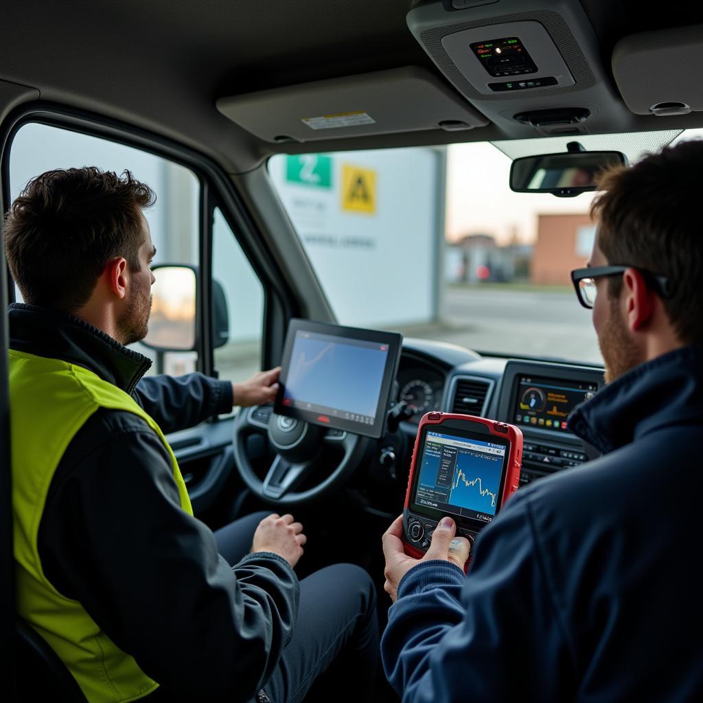 Technician Using Diagnostic Tools