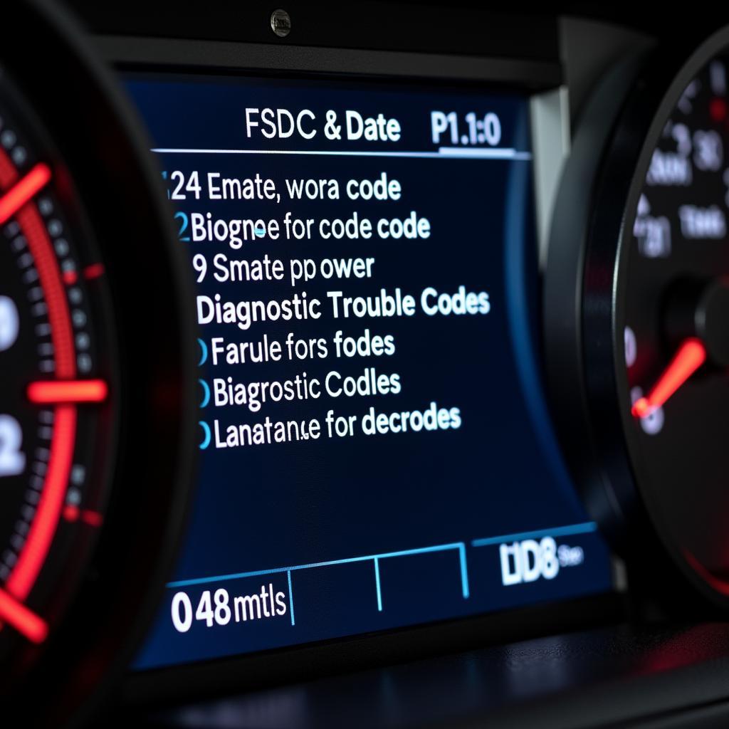 Diagnostic Trouble Codes on Screen