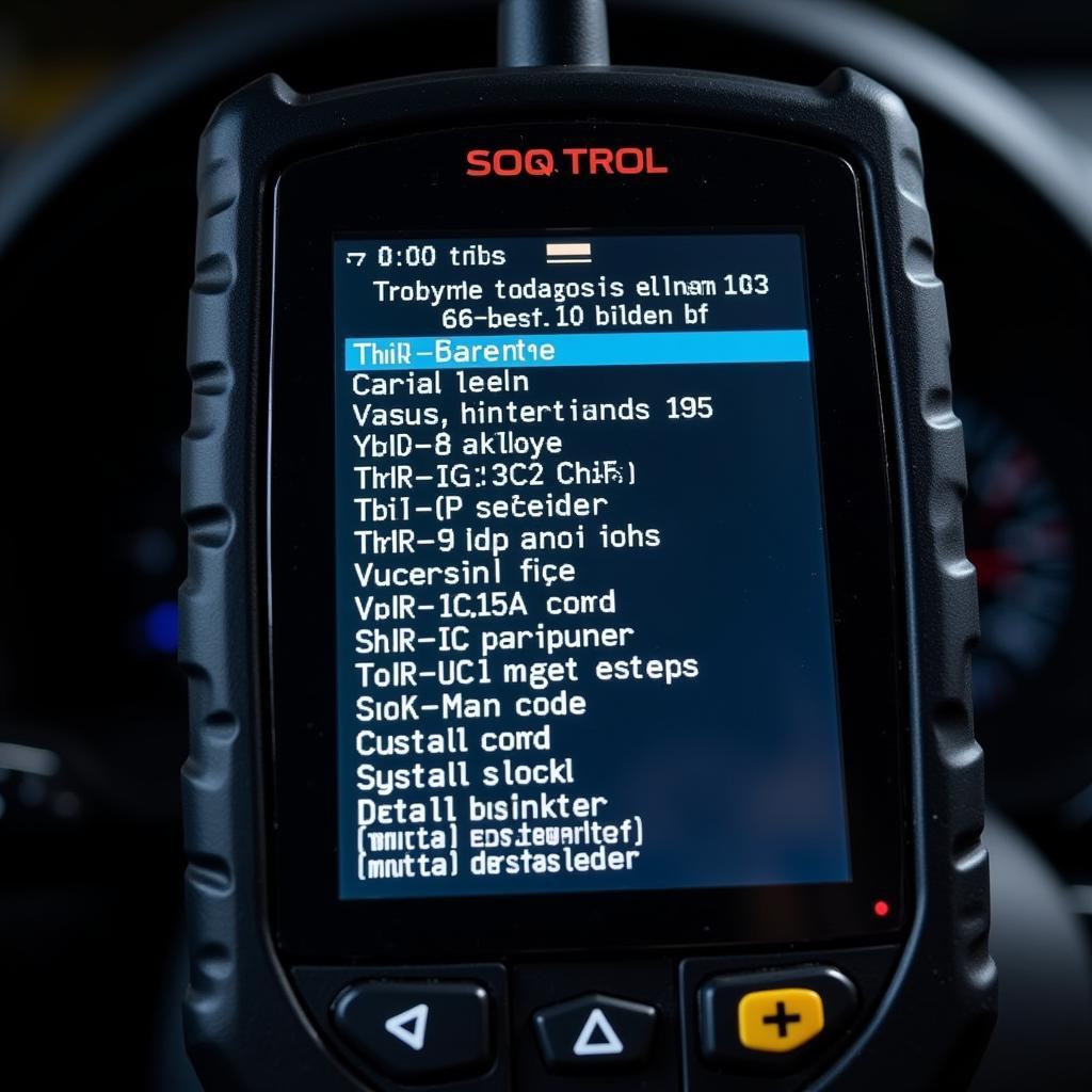 Diagnostic trouble codes displayed on a scan tool screen