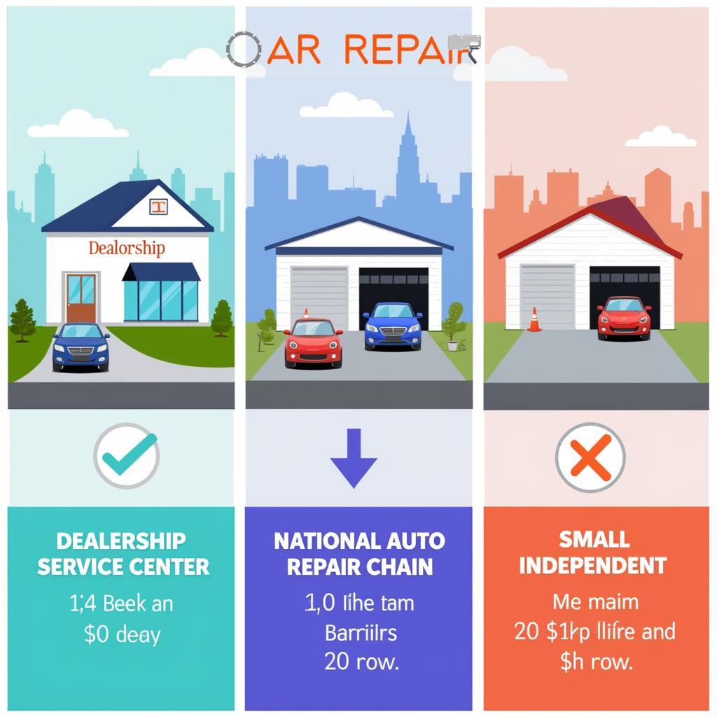 Various Car Repair Options - Dealership, Chain, Independent Mechanic