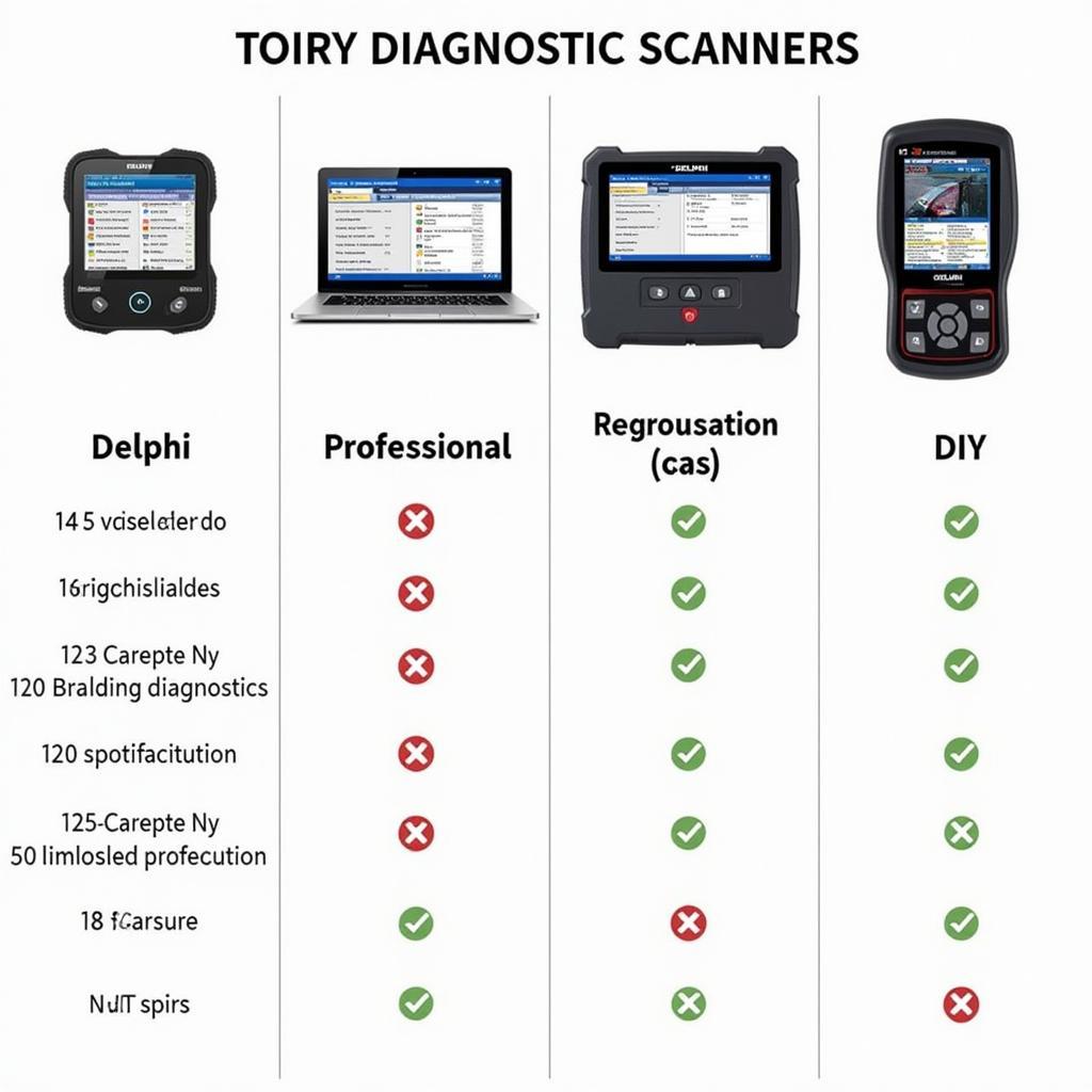 Different Delphi Diagnostic Scanners