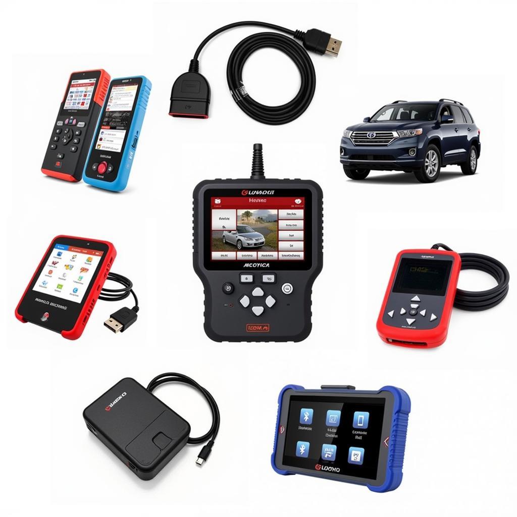 A variety of car diagnostic scan tools