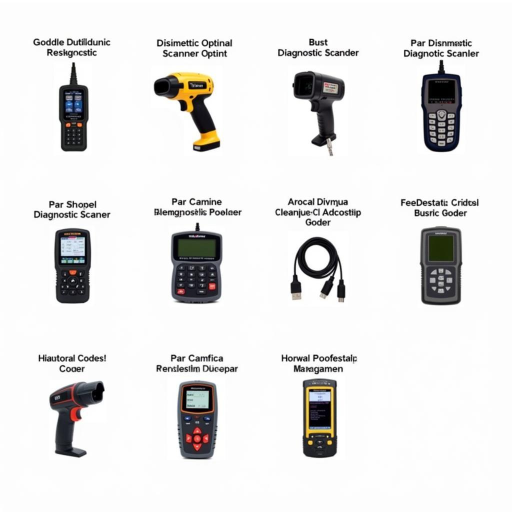 Various Car Diagnostic Scanners Displayed