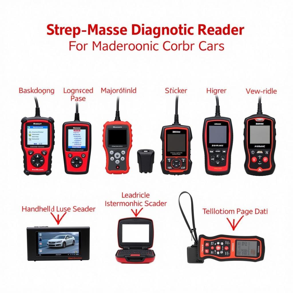 A selection of various diagnostic reader cars, highlighting the diversity in design and functionality.