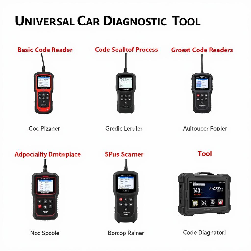 Various car diagnostic tools on display