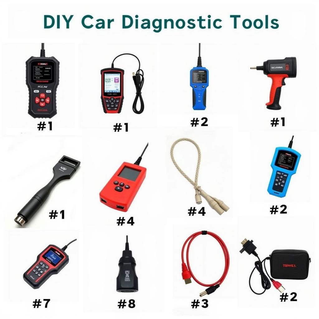 Various DIY car diagnostic tools on display, showcasing a range from basic code readers to advanced scan tools.