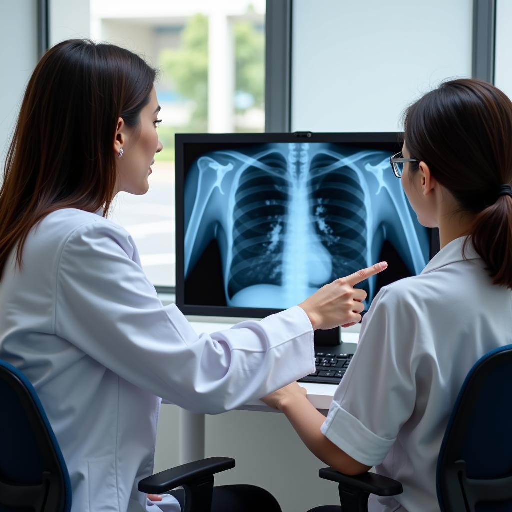 Doctor Consulting Patient About Lung Cancer