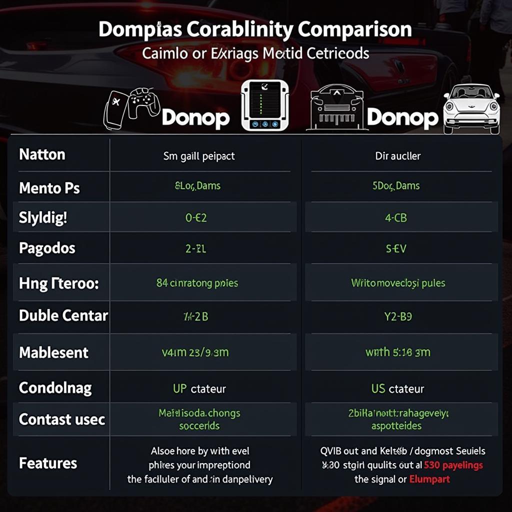 Donop Scanner Comparison Chart