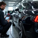 Car diagnostic in a garage in Edinburgh