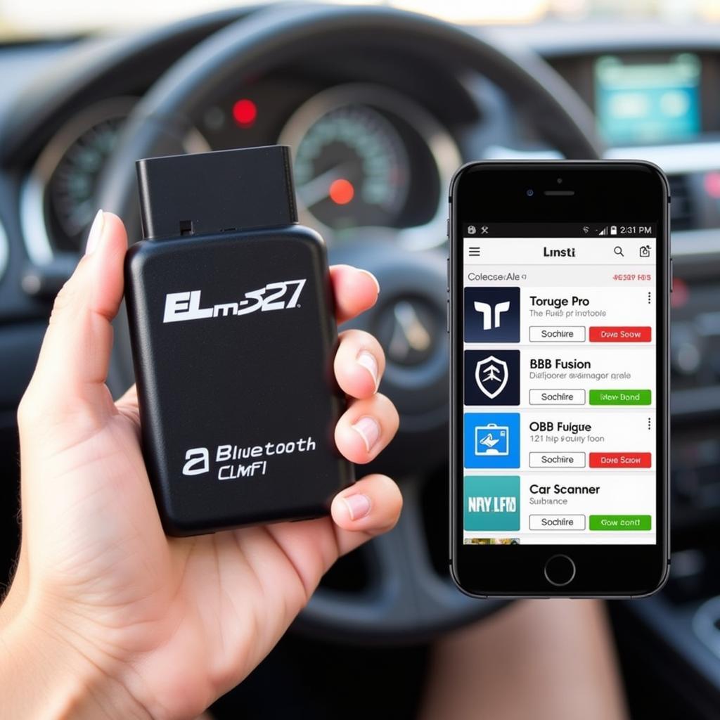 ELM327 Bluetooth interface and car diagnostic apps