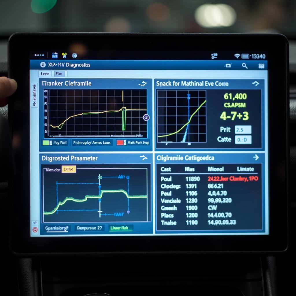 Sophisticated EV Diagnostic Software Displayed on a Laptop