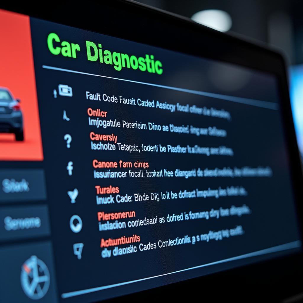 Car diagnostic report with fault codes