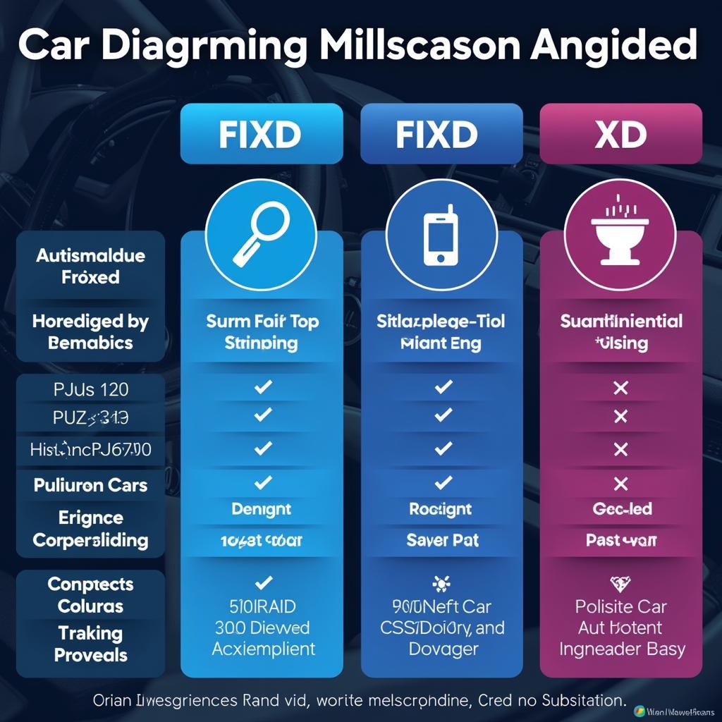 Comparison chart of FIXD and its main competitors