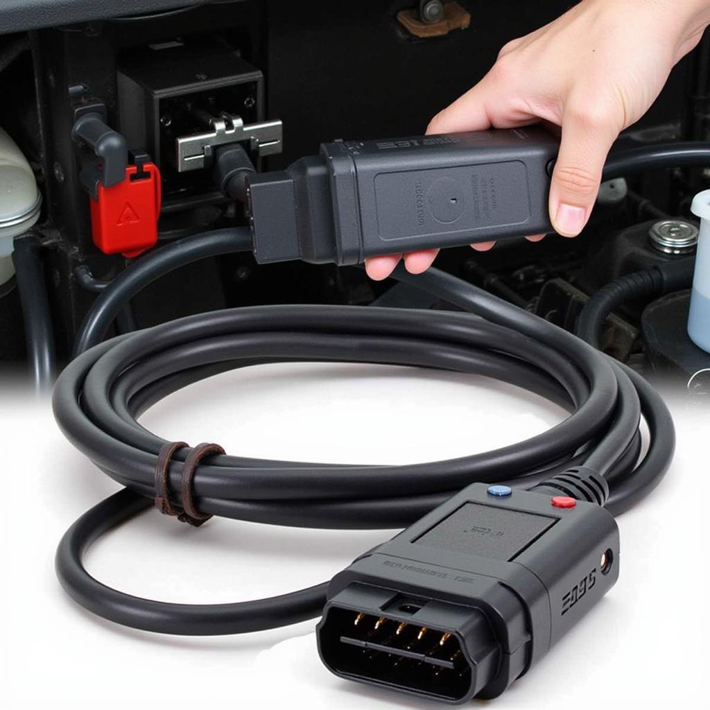 FO-01 Diagnostic Tool Connected to OBD2 Port in a Car