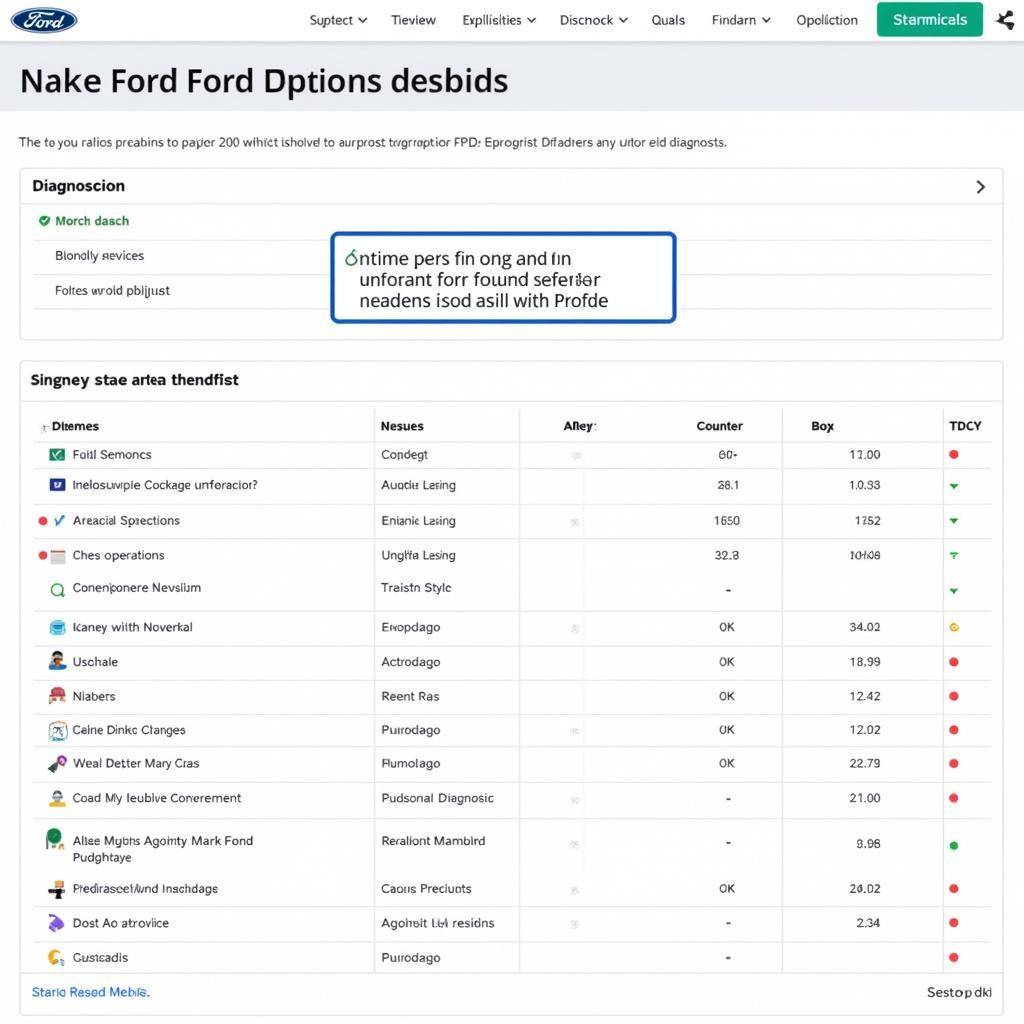 Ford Car Diagnostic Report