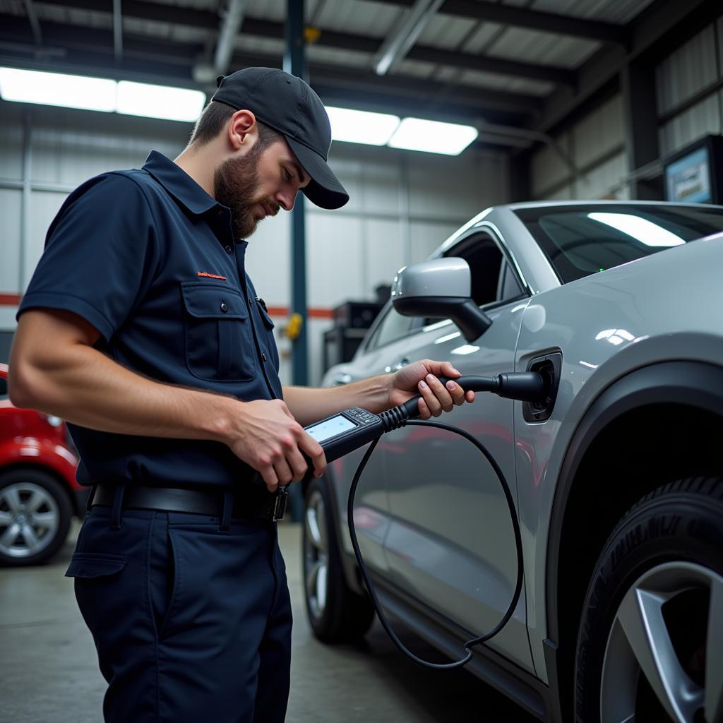 Car diagnostics being performed in a Fort William garage