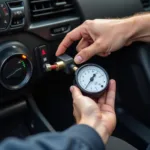 Technician Performing Free Car AC Diagnostic