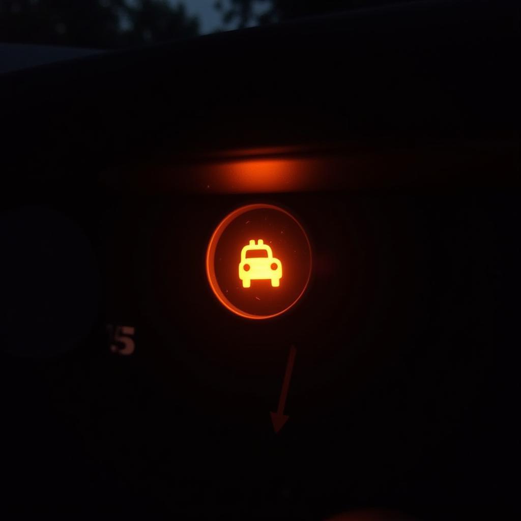 Car Dashboard with Check Engine Light On