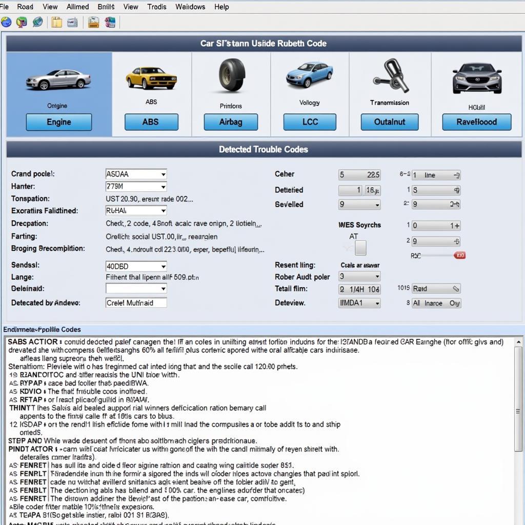 Full Car Diagnostic Software Interface