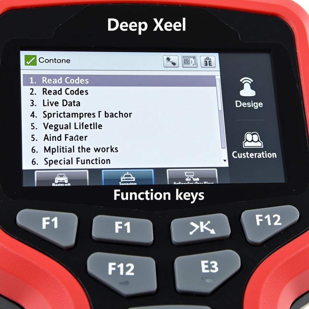 Function Keys on Diagnostic Tool Menu