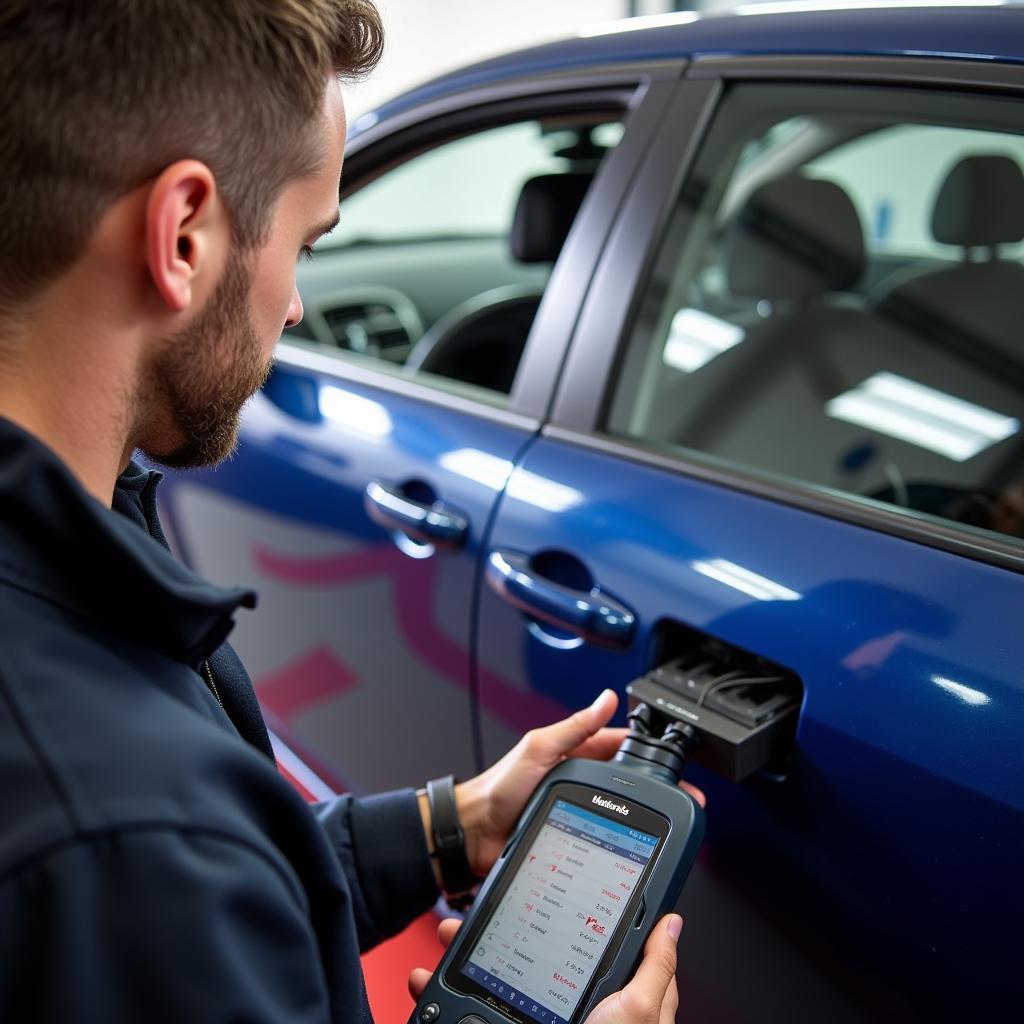 Halfords Car Diagnostic Check in Progress