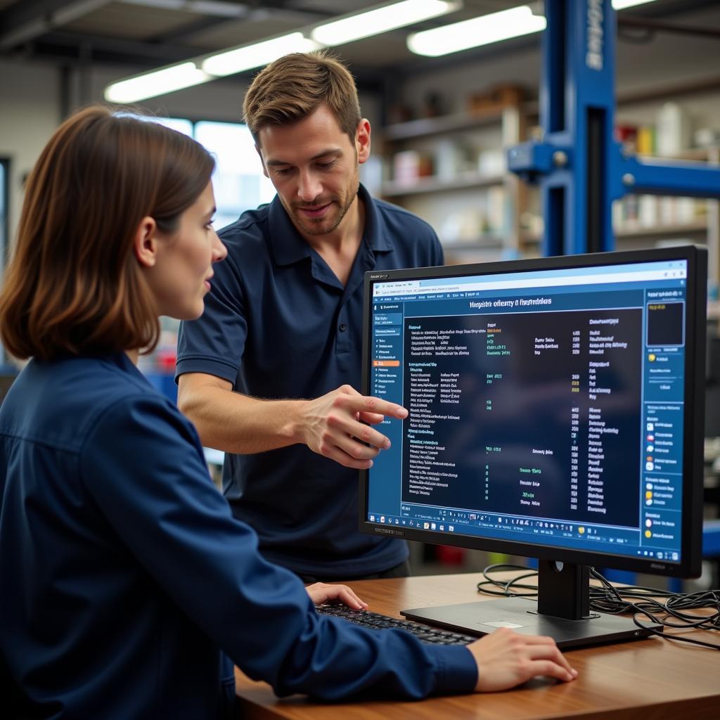 Houston Mechanic Explaining Car Diagnostic Results to Customer