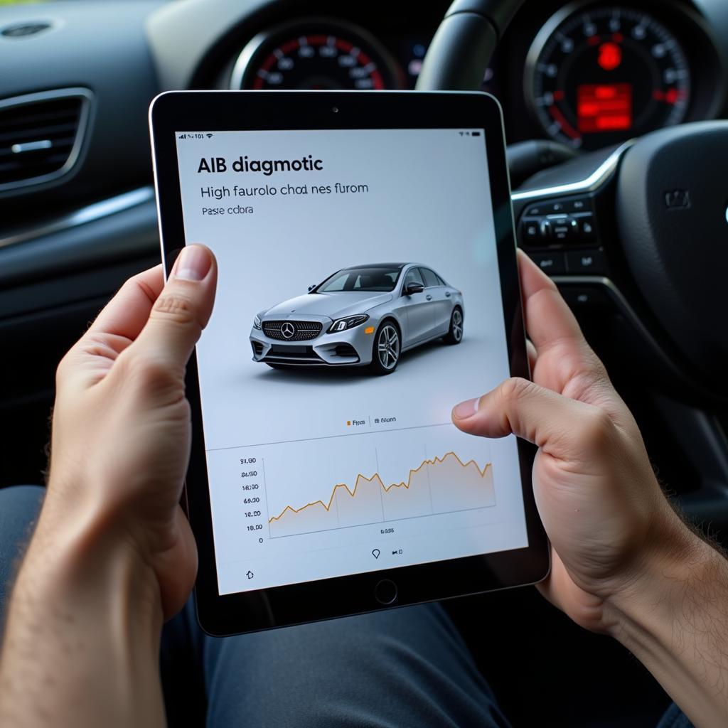 Modern iPad Car Diagnostic App Interface