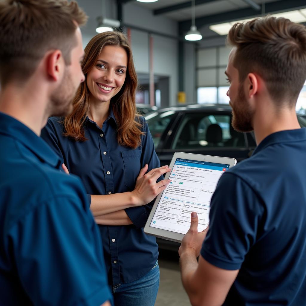 Mechanic Explaining Diagnostics in Ipswich