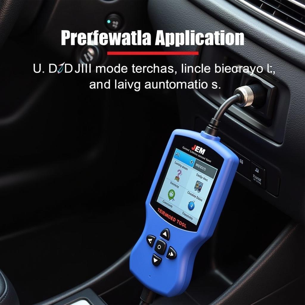 JEM Car Diagnostic Tool Connected to a Vehicle's OBD-II Port