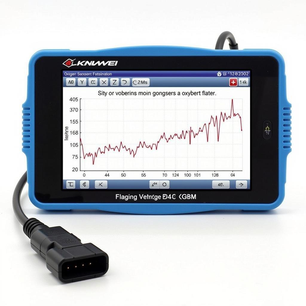 The Konnwei KW820 OBD2 Scanner display screen showing diagnostic data