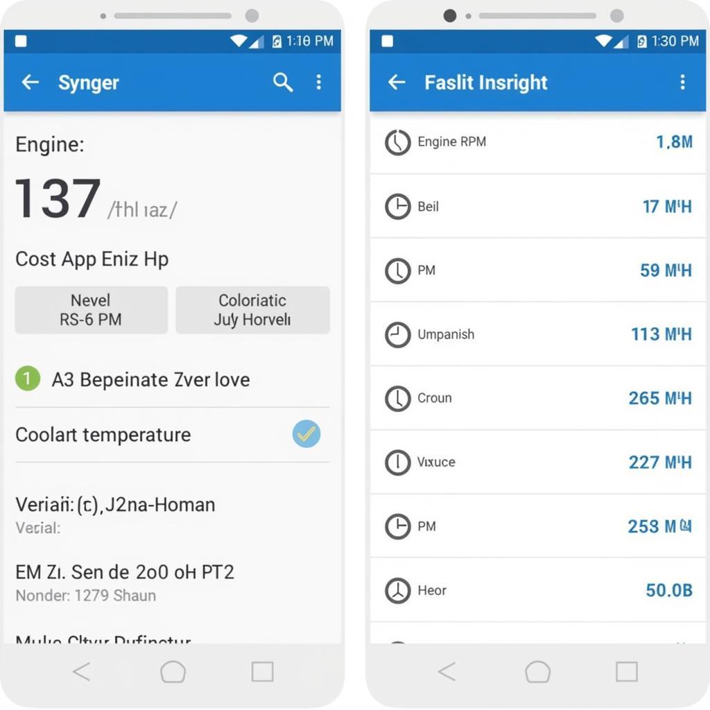 KONNWEI KW902 app interface displaying diagnostic data