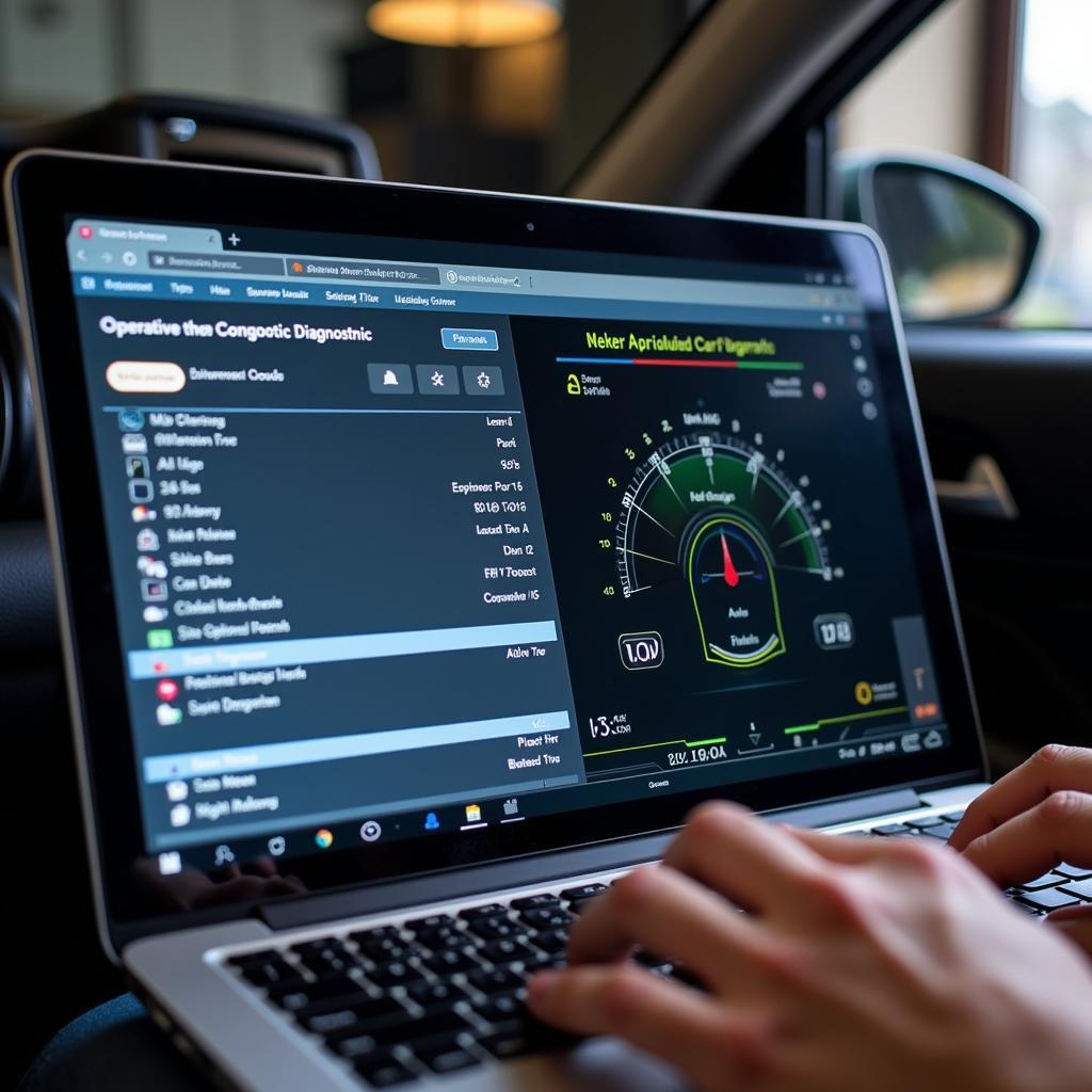 Car Diagnostic Software on Laptop