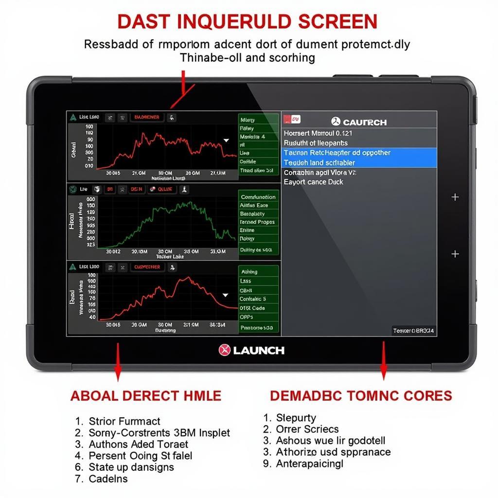 Launch CRP123 OBD2 scanner screen displaying live data and DTCs