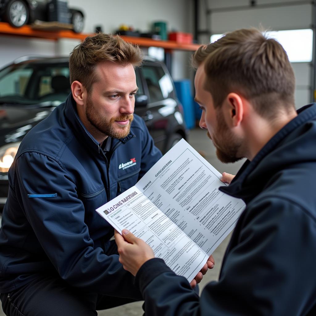 Reviewing a Car Diagnostic Report in Ledbury