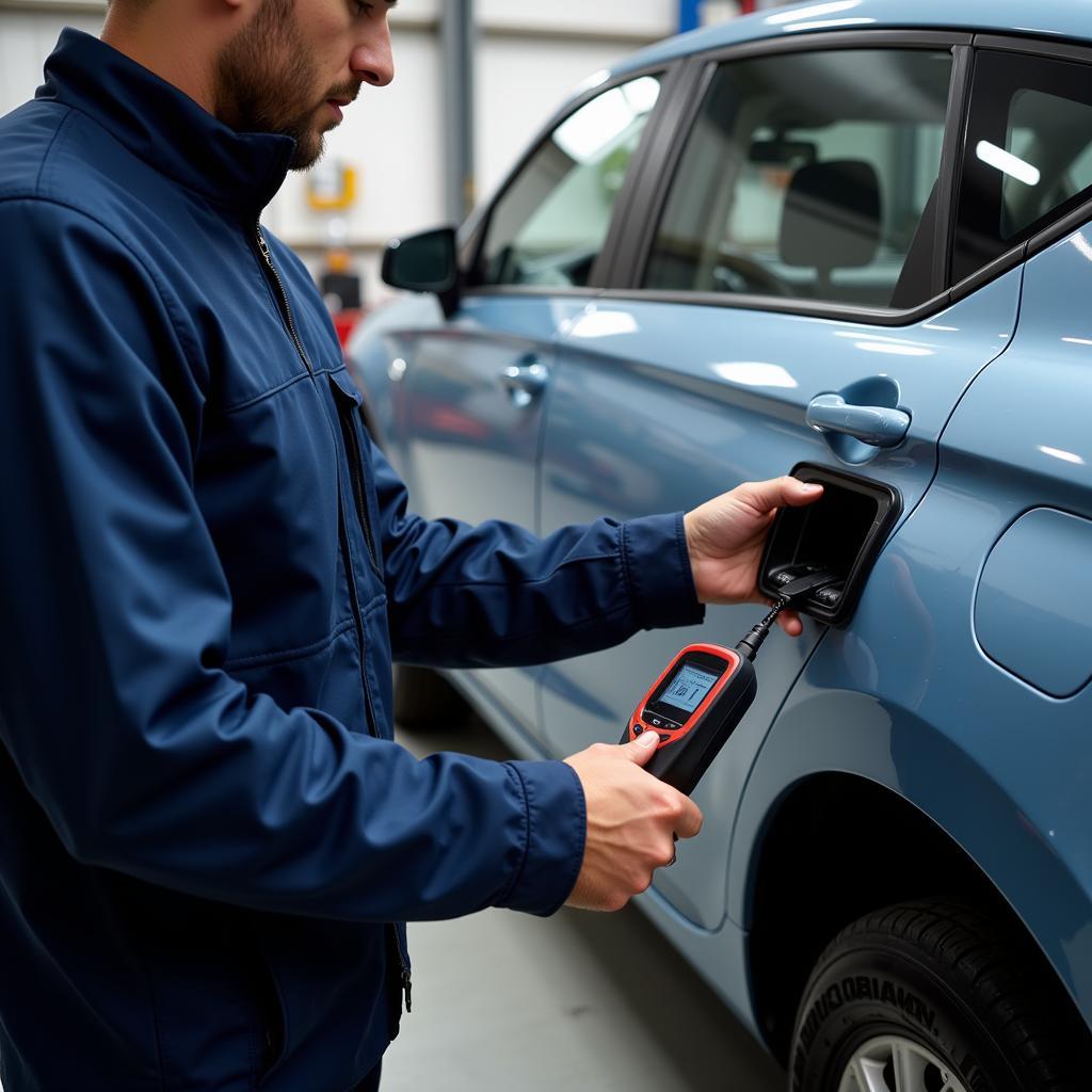 Local Car Diagnostic Technician at Work