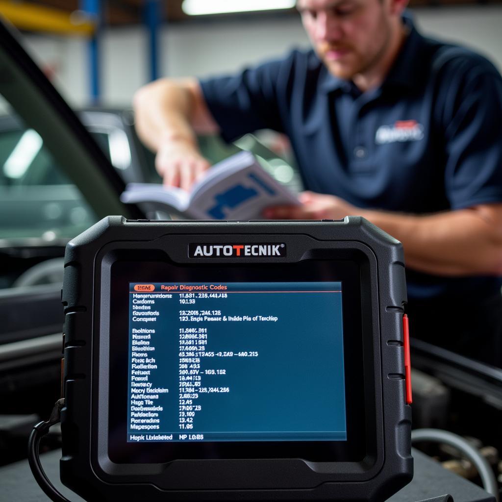 Mechanic Analyzing Auto Tecnik Codes