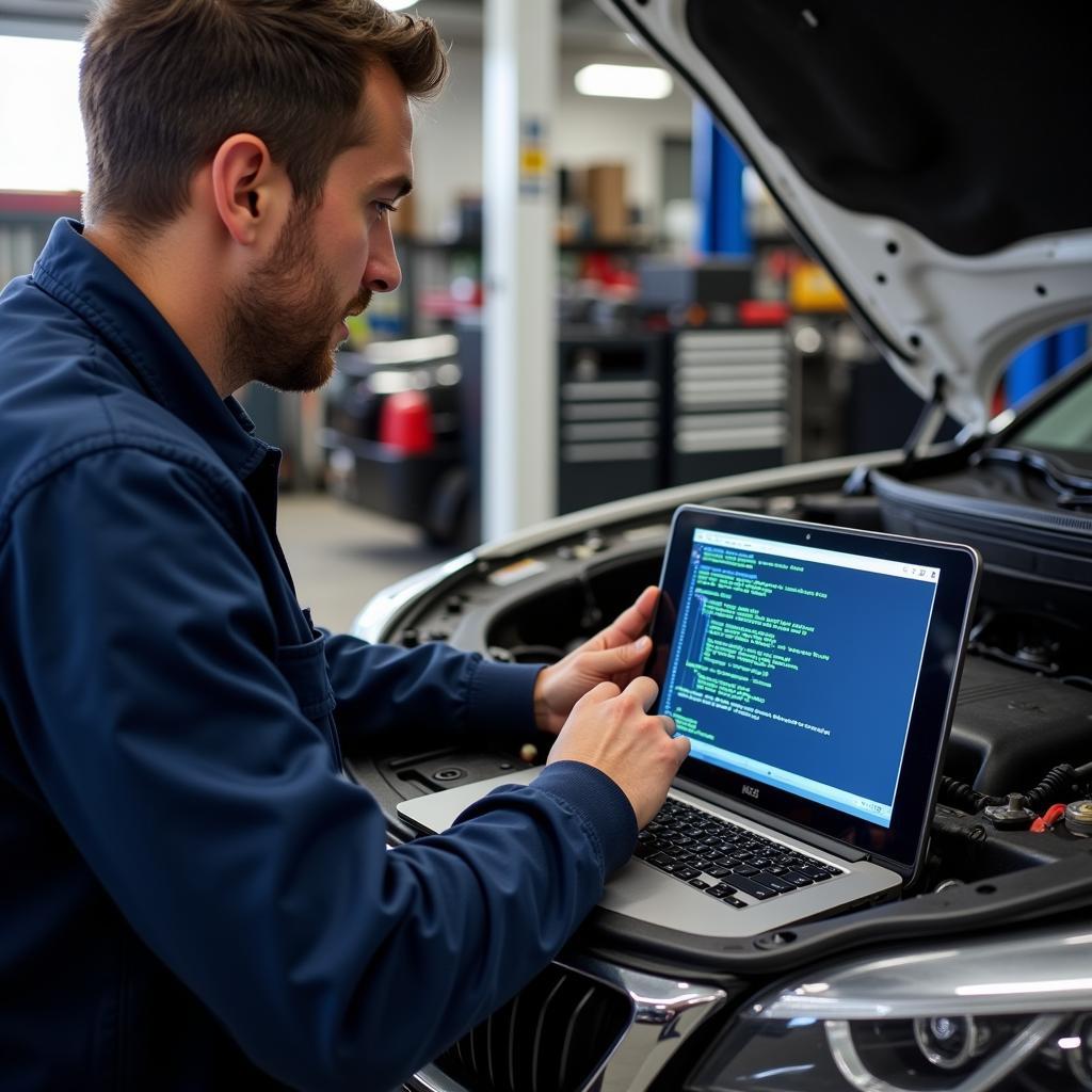 Mechanic Examining OBD Codes