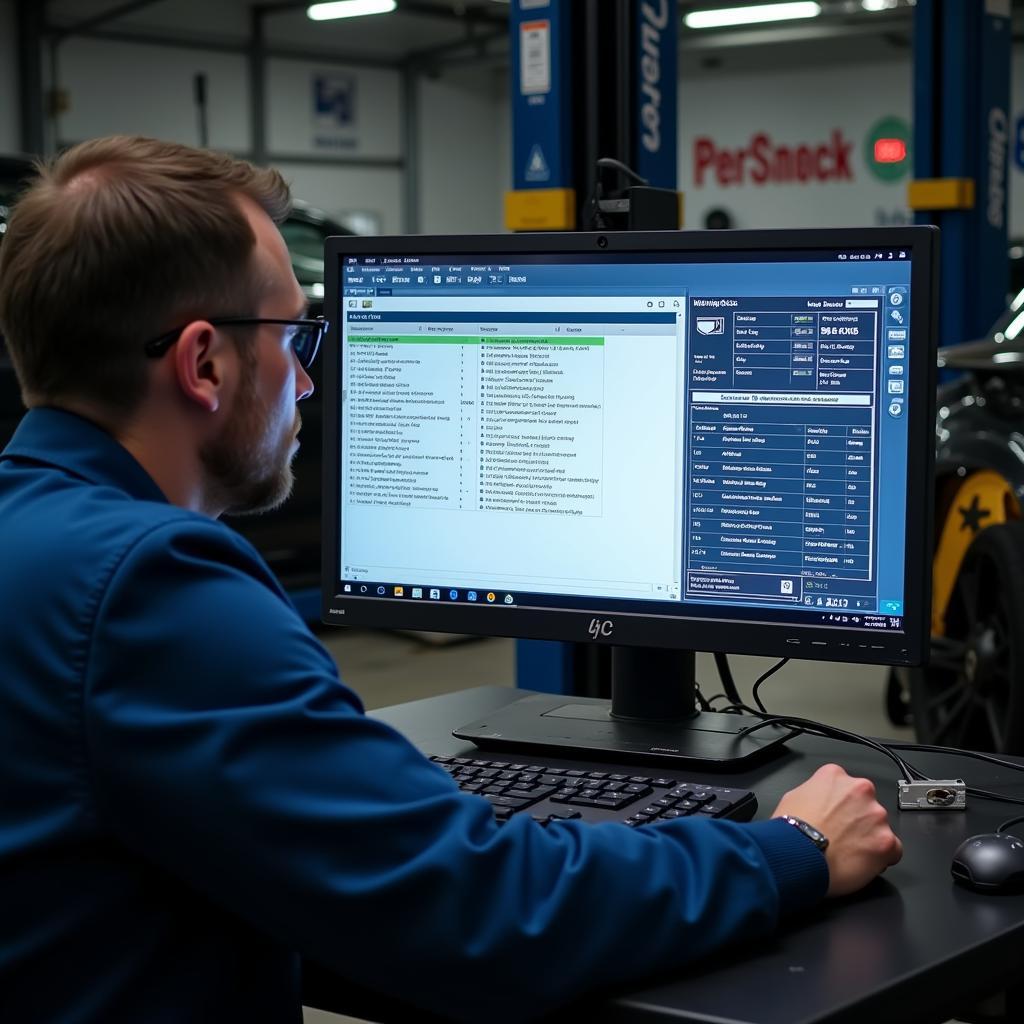 Mechanic Analyzing Diagnostic Report