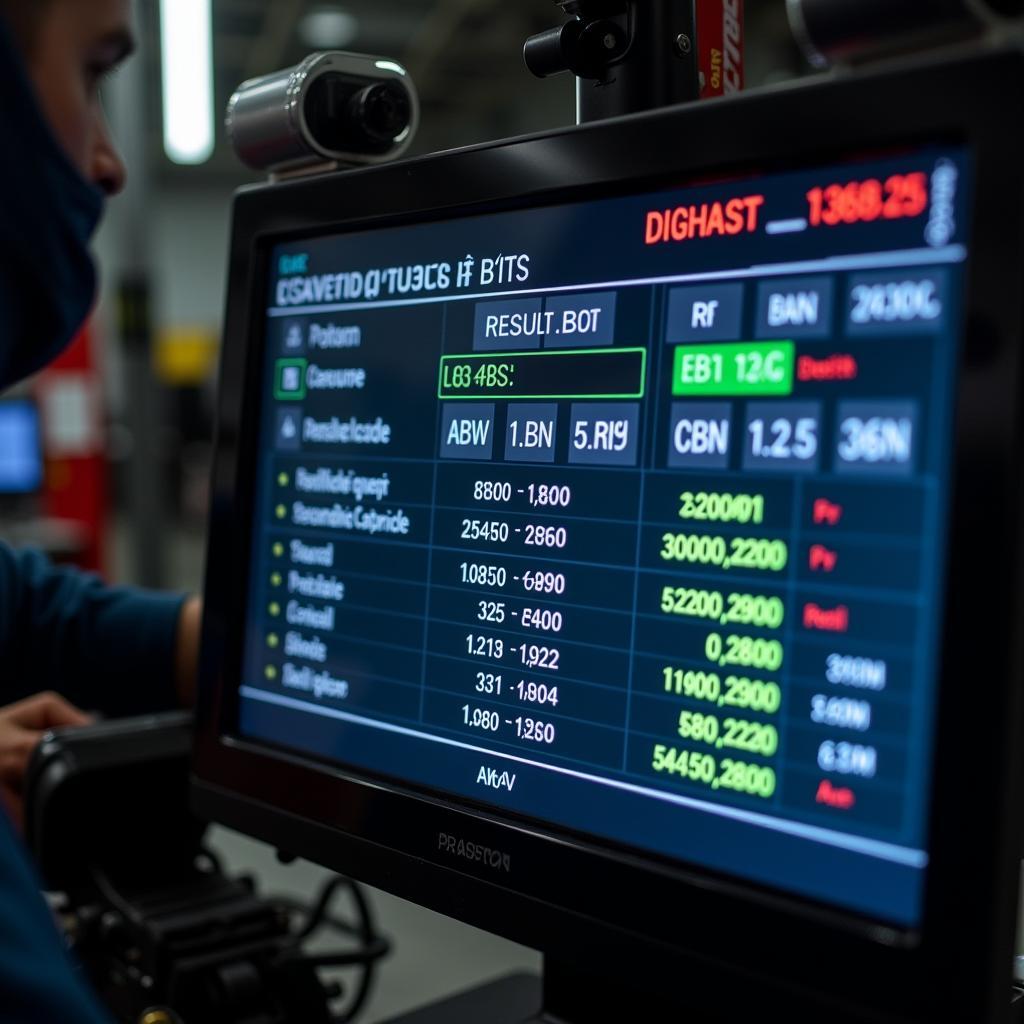 Mechanic Analyzing Diagnostic Results