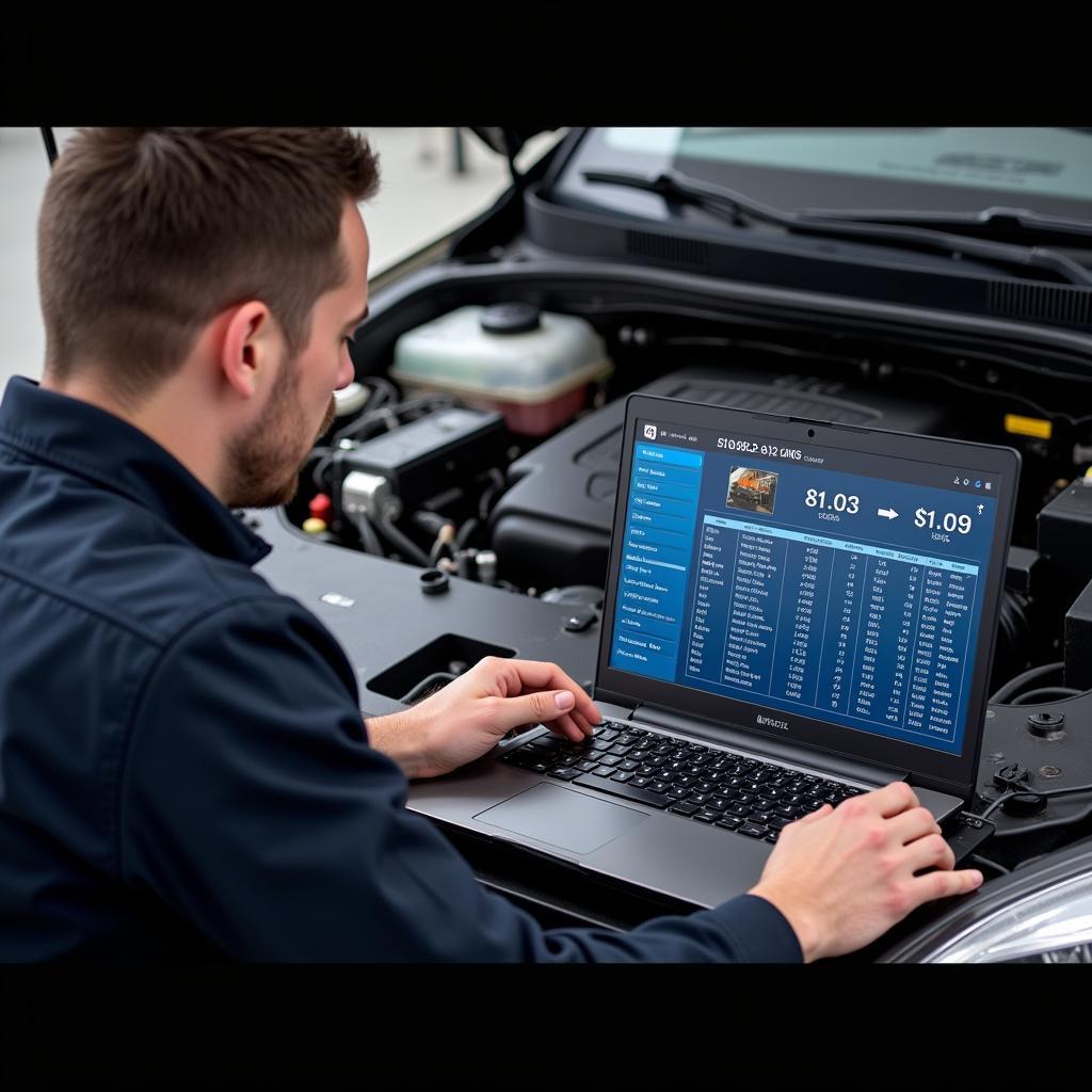 Mechanic Analyzing Diagnostic Results