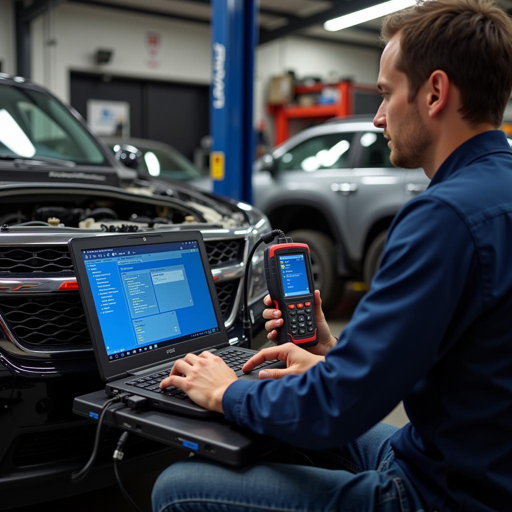 Mechanic Analyzing OBD Data