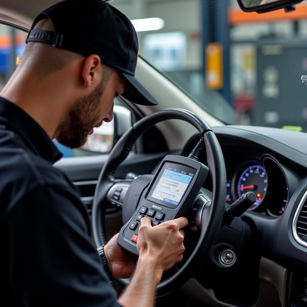 Los Angeles Mechanic Checking Car Diagnostic Codes