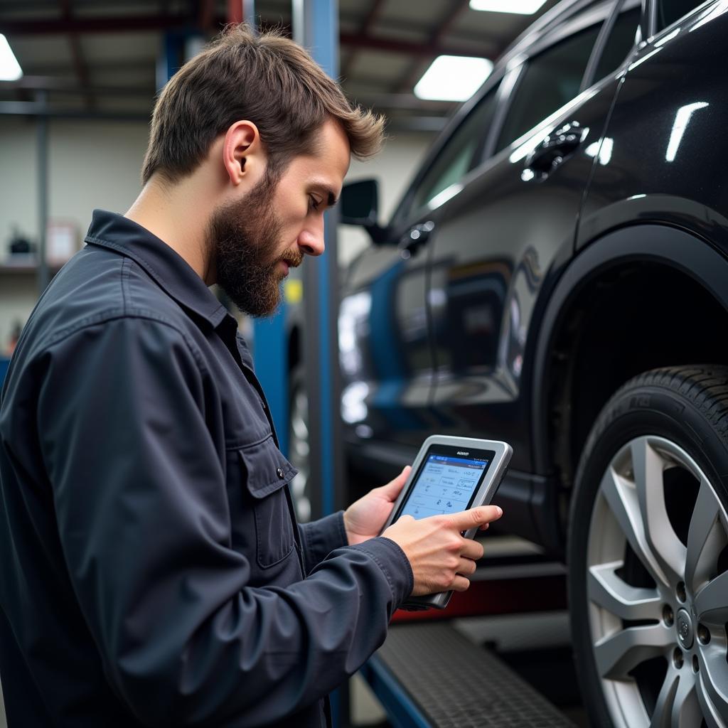 Mechanic Checking Car Diagnostics