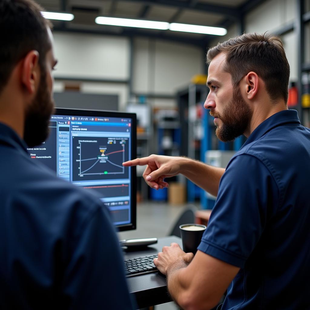 Mechanic Explaining Car Diagnostics