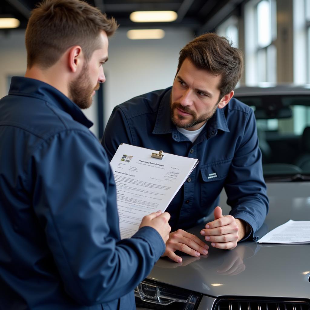 Mechanic Explaining Diagnostic Report