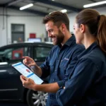 Mechanic Explaining Diagnostic Report