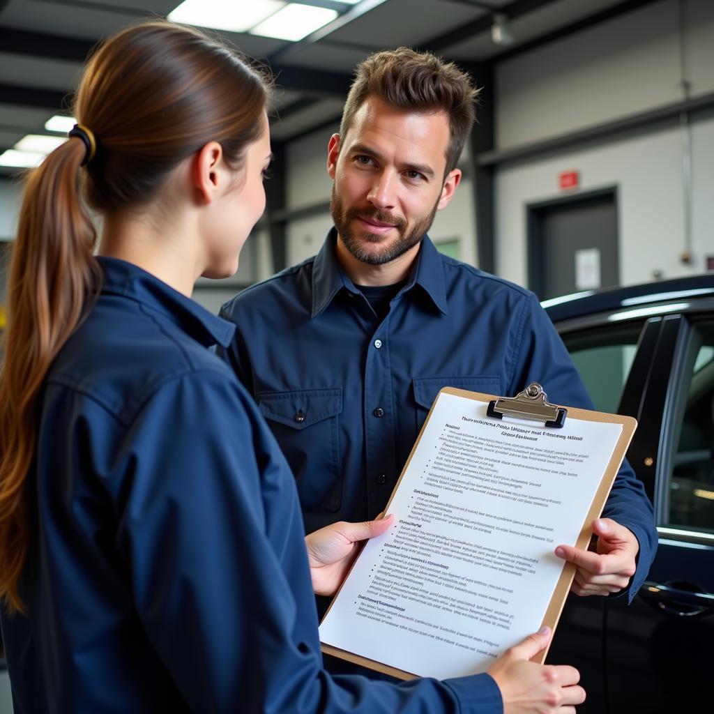 Mechanic Explaining Diagnostic Report