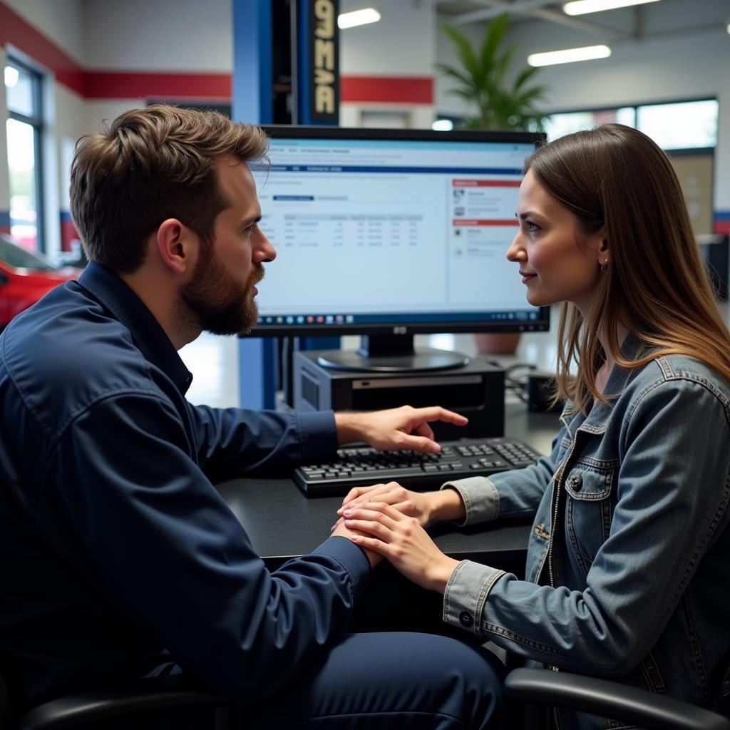 Mechanic Explaining Diagnostic Report